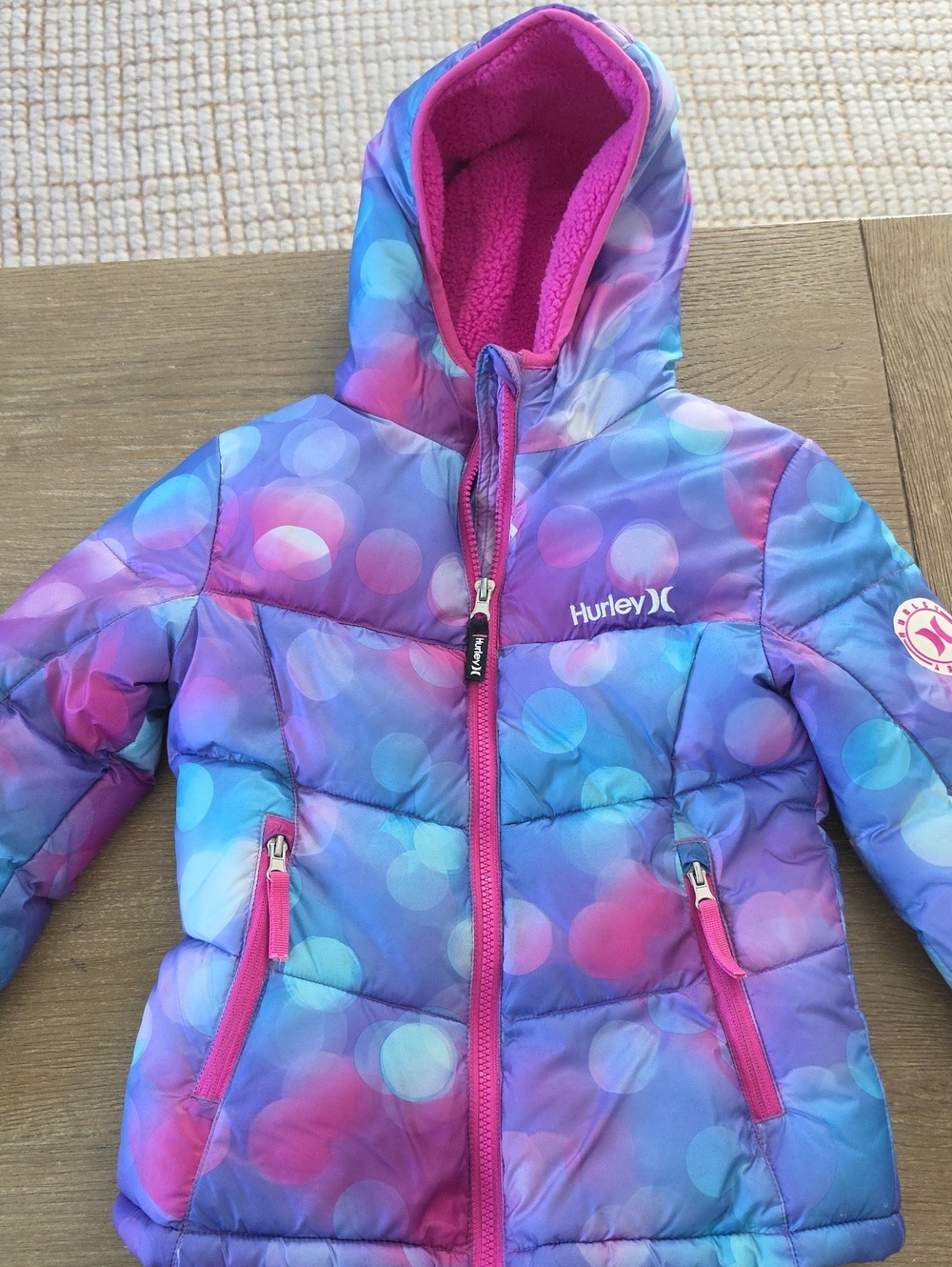 Hurley Kids Purple Pink Blue Gradient Puffer Jacket
